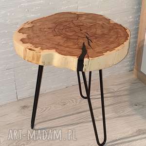 handmade stoły stolik drewniany z żywicy epoksydowej - plaster klonu