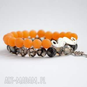 handmade bracelet by sis: wąsy w pomarańczowym jadeicie