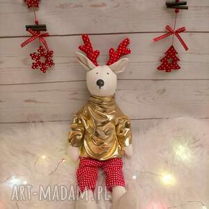 hand-made upominek renifer tilda - przytulanka, świąteczna dekoracja