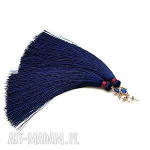 maxi boho /navy blue - bordoux/ - długie kolczyki