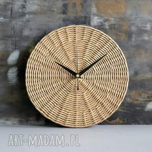 handmade zegary zegar ścienny wyplatany z ekologicznej wikliny