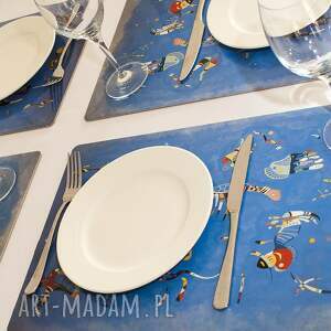 korkowa podkładka na stół błękitne niebo wassily kandinskyego dom, dekoracje