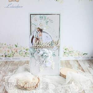 handmade scrapbooking kartki kartka ślubna pamiątka ślubu, prezent dla nowożeńców