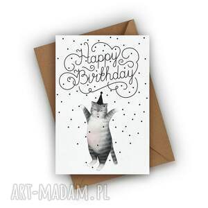 kartka urodzinowa - happy birthday kotem kociarza