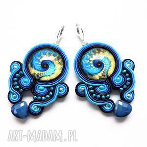 haftowane sutaszowe Baltic Sea, kolczyki sutasz