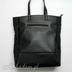 handmade na ramię shopper bag - czarny