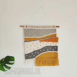 średnia z wełną, makrama, gobelin, makatka, macraweave