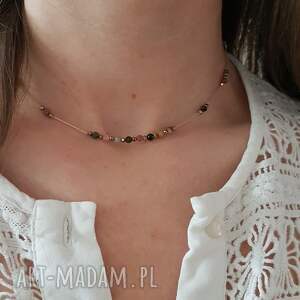 naszyjnik z kolorowym turmalinem biżuteria handmade idealny na prezent, co