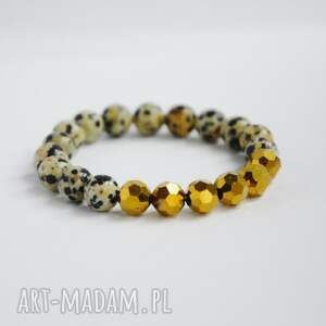 handmade bracelet by sis: złote kryształy z kamieniami