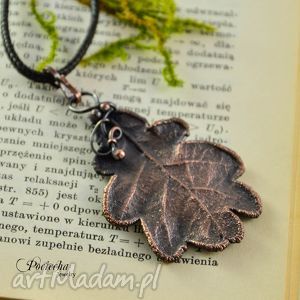 handmade wisiorki oak - naszyjnik z prawdziwym liściem dębu