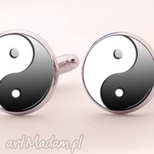ying yang - spinki do mankietów, symboliczne, prezent, chłopak