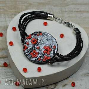 czerwone kwiaty - Bransoletki