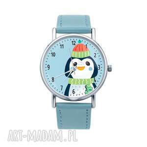 zegarek z grafiką świąteczny pingwinek prezent pod choinkę na mikołaja czas