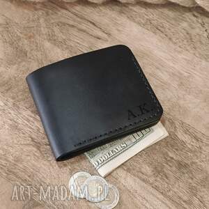 handmade personalizowany męski portfel skórzany z grawerem imienia, inicjałów, logo