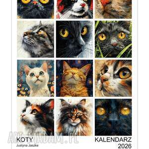 Prezent KOTY 15x21 cm, kot - kalendarz 2026