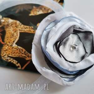 handmade naszyjniki naszyjnik obroża materiałowy kwiat box t1
