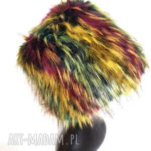 ręcznie robione czapki szalona kolorowa futrzana czapka kolorowy włos, bardzo ciepła