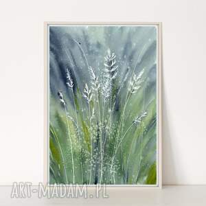 Oryginalna A4. Akwarela, łąka, sztuka, trawy