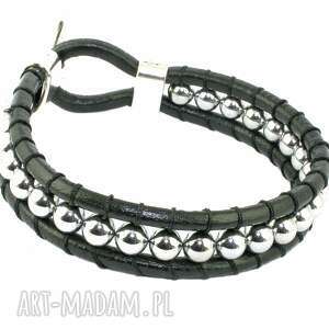 handmade snake wrap: srebrny hematyt unisex