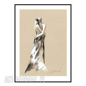 Prezent Jestem praca malowana ręcznie 21cm x 30cm, para, kobieta