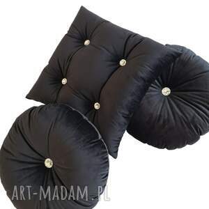 poduszka dekoracyjna glamour welur czarny dodatki do domu
