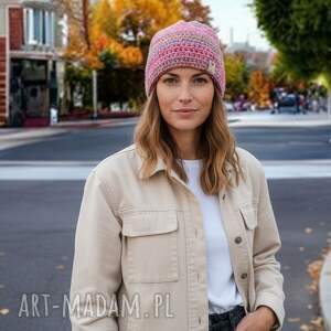 Czapka smerfetka, damska, kolorowa