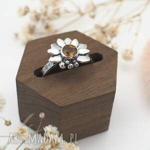 słonecznik pierścionek kwiaty, lato, prezent dla dziewczyny