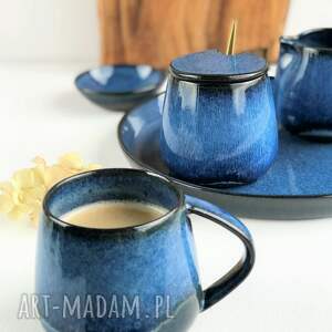 handmade ceramika kubek beczułka ręcznie robiony niebieski 320 ml