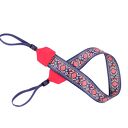 Pasek do aparatu fotograficznego z kolorowej taśmy Kwiatuszki z czerwonym dla fotografki