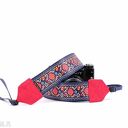 Pasek do aparatu z kolorowej taśmy Kwiatuszki z czerwonym dla fotografki