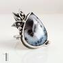 awangardowe pierścionek anemone srebrny pierścień z agatem agat
