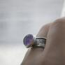 czarne ametyst pierścionek srebrny z ametystem/ rozmiar 17 eu prezent dla niej