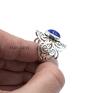 Duży, bardzo efektowny pierścionek wykonany od podstaw ręcznie ze srebra. Aniagrys