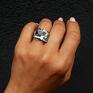niebanalne cubic - srebrny pierścionek z kryształem kryształ swarovski
