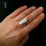 mist srebrny pierścionek z perłą biwa srebro