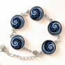 unikalne niebieska spirala - pierścionek regulowany elegancki biżuteria