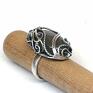 srebro biżuteria pierścień z owalnym labradorytem pierścionek