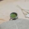 pierścionek regulowa green - z prawdziwym mchem biżuteria botaniczna