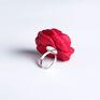 FloweRing - kwiatowy - czerwony - pierścionek cyrkonia