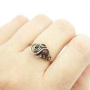 Rubin regulowany pierścionek z miedzi - wire wrapping