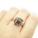 Turmalin regulowany pierścionek z miedzi - czarny kamień w wire wrapping