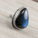 Labradoryt i srebro 2007a - pierścionek r. 17