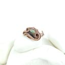 Szmaragd regulowany pierścionek z miedzi - wire wrapping