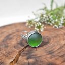 Zieleń - pierścionek ze szkłem