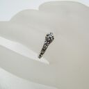 Pierścionek z Czarną Cyrkonią "Krokodylek"