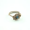 Szafir regulowany pierścionek z miedzi - wire wrapping