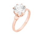 ręczne wykonanie pierścionek z różowego złota z dużą cyrkonią r. 21