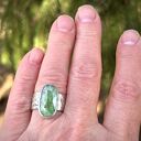 Kyanit i wiosna - srebrny pierścionek