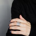 Pierścionek Orzeł z Błękitnym Akwamarynem