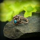 Apatyt regulowany pierścionek z miedzi